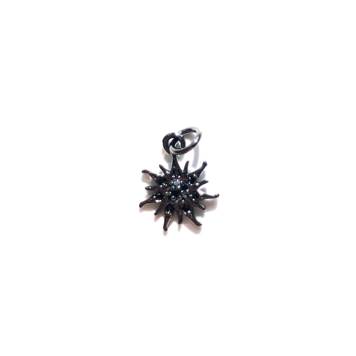 10pcs/lot 13*11mm Mini Size CZ Paved Sun Charms