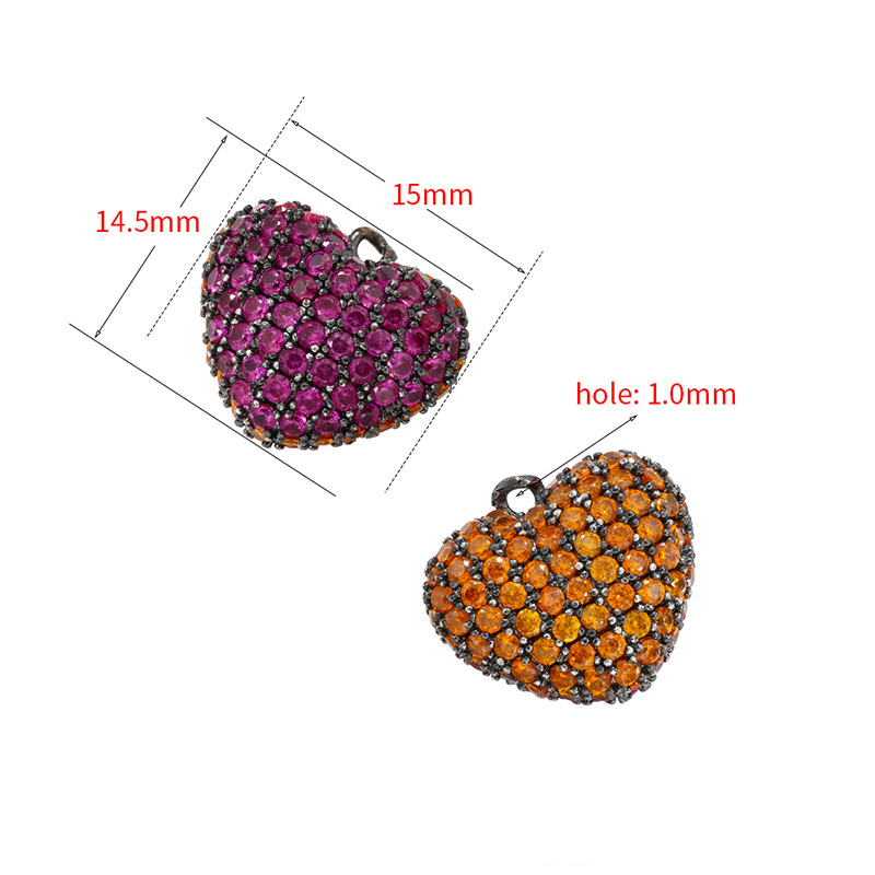 10pcs/lot Colorful CZ Paved 3D Cute Heart Bone Charms CZ Paved Charms Hearts Small Sizes Charms Beads Beyond