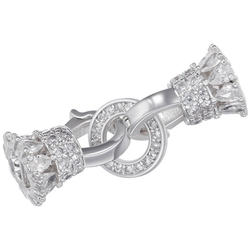 5pcs/lot CZ Paved Clasp / Connectors for Bracelets & Necklaces Making Silver Accessories Charms Beads Beyond