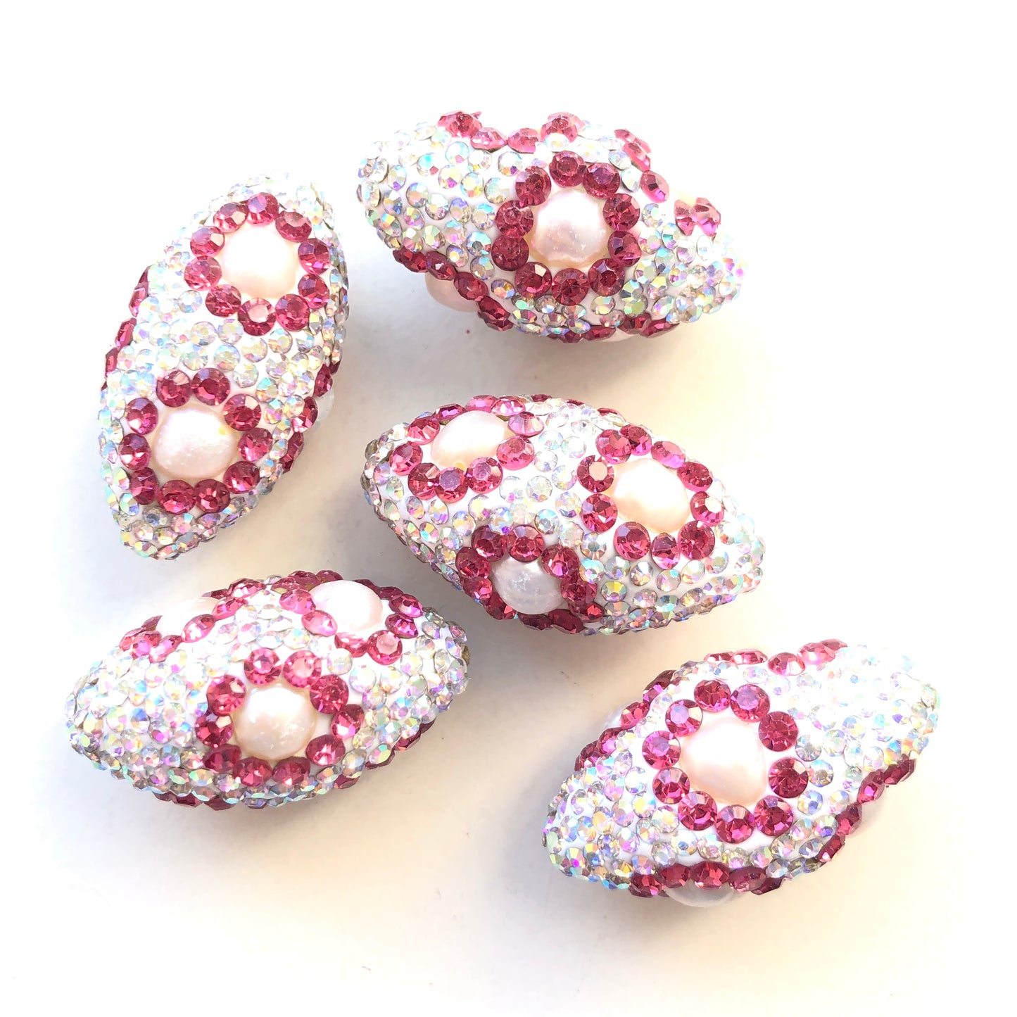 1PC Multicolor Rhinestone Pave Oval Spacers / Focal Beads Rhinestone Spacers Focal Beads Charms Beads Beyond