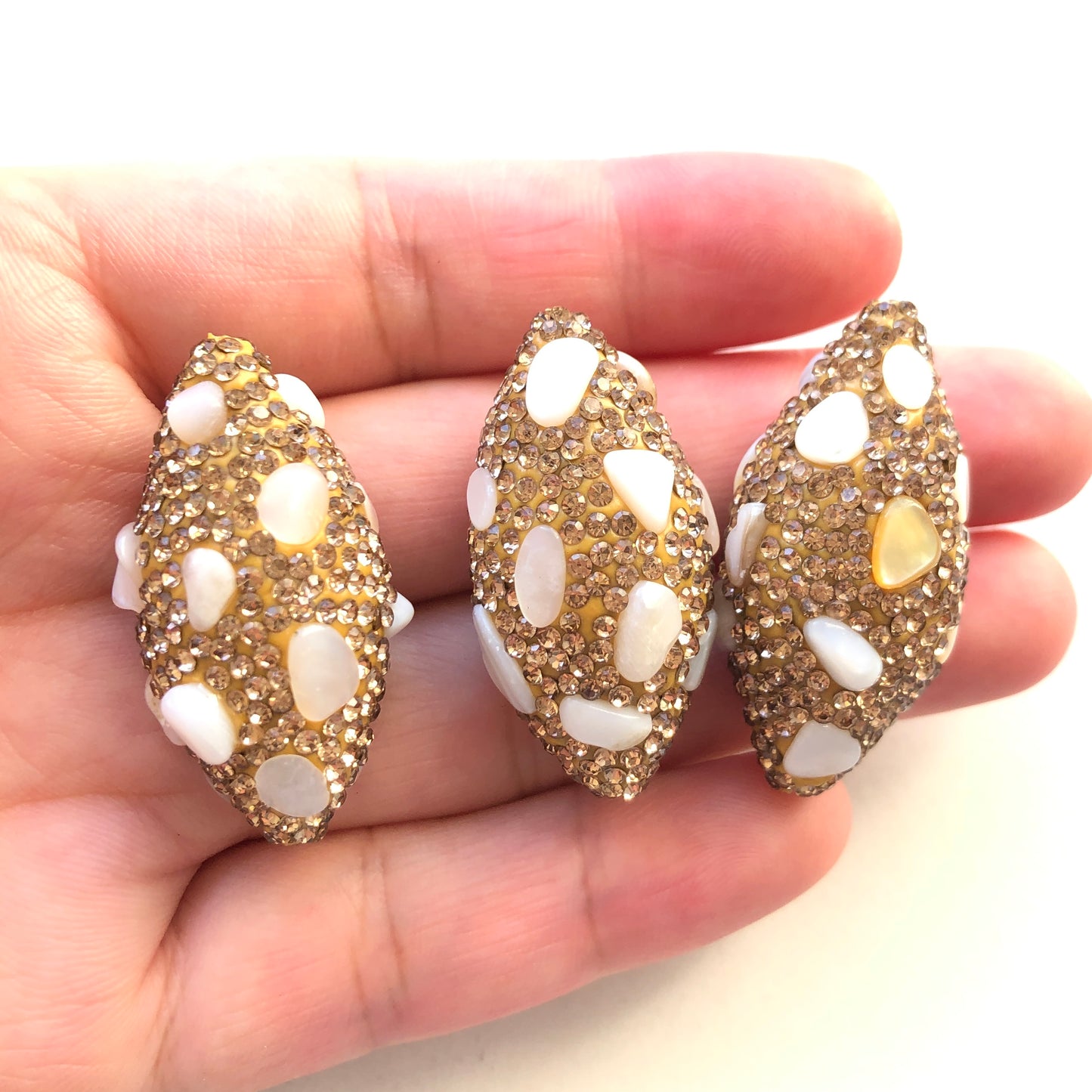 1PC Multicolor Rhinestone Pave Oval Spacers / Focal Beads Rhinestone Spacers Focal Beads Charms Beads Beyond