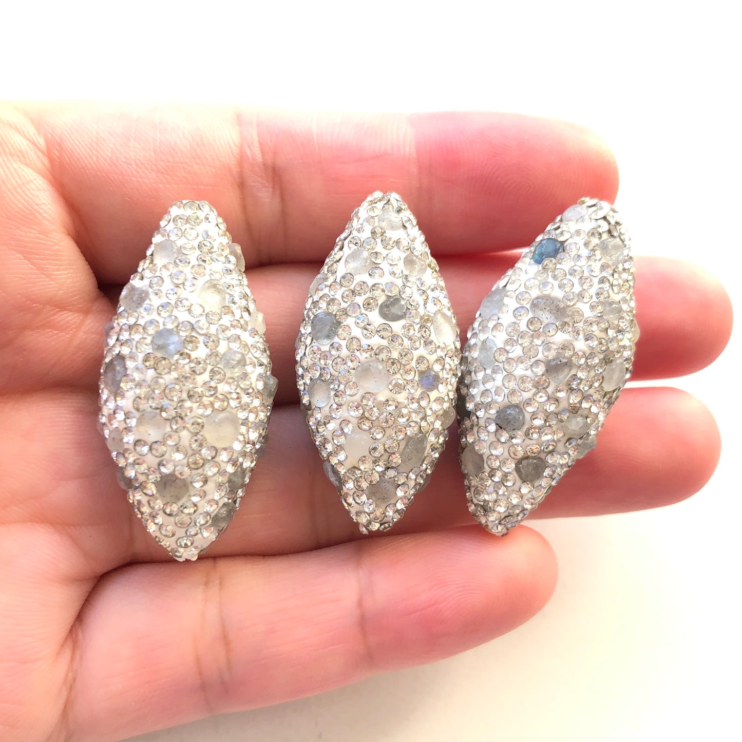 1PC Multicolor Rhinestone Pave Oval Spacers / Focal Beads Style 6 Rhinestone Spacers Focal Beads Charms Beads Beyond