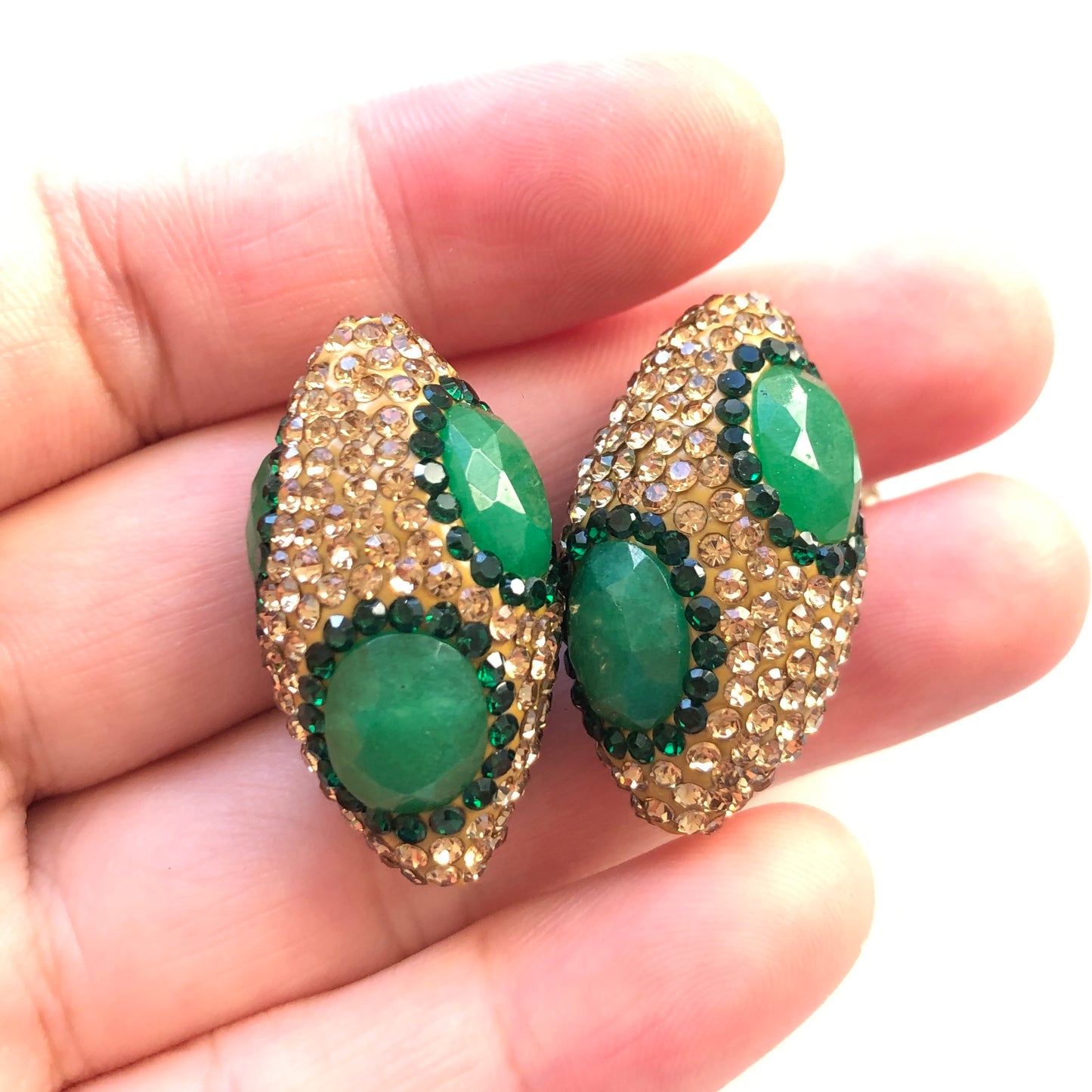 1PC Multicolor Rhinestone Pave Oval Spacers / Focal Beads Style 1 Rhinestone Spacers Focal Beads Charms Beads Beyond