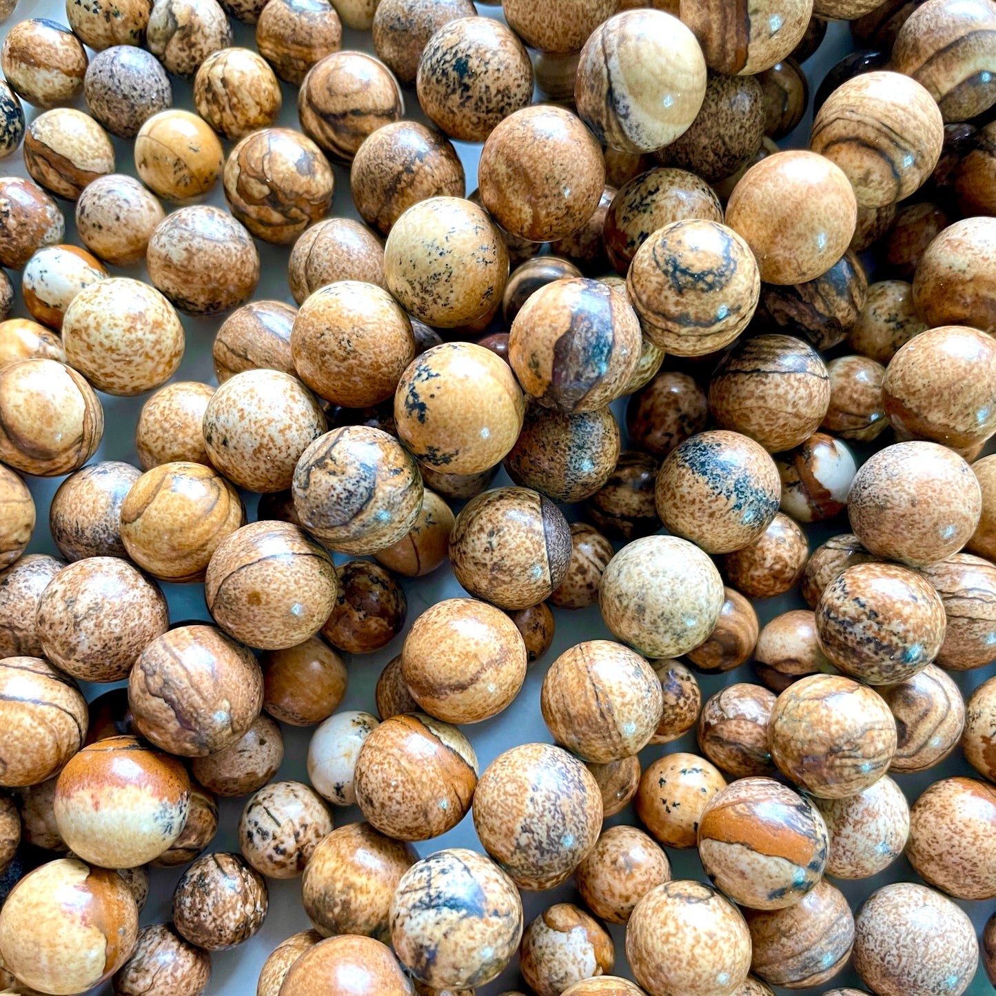 2 Strands/lot 10mm, 12mm Natural Picture Stone Round Beads Stone Beads 12mm Stone Beads New Beads Arrivals Other Stone Beads Charms Beads Beyond