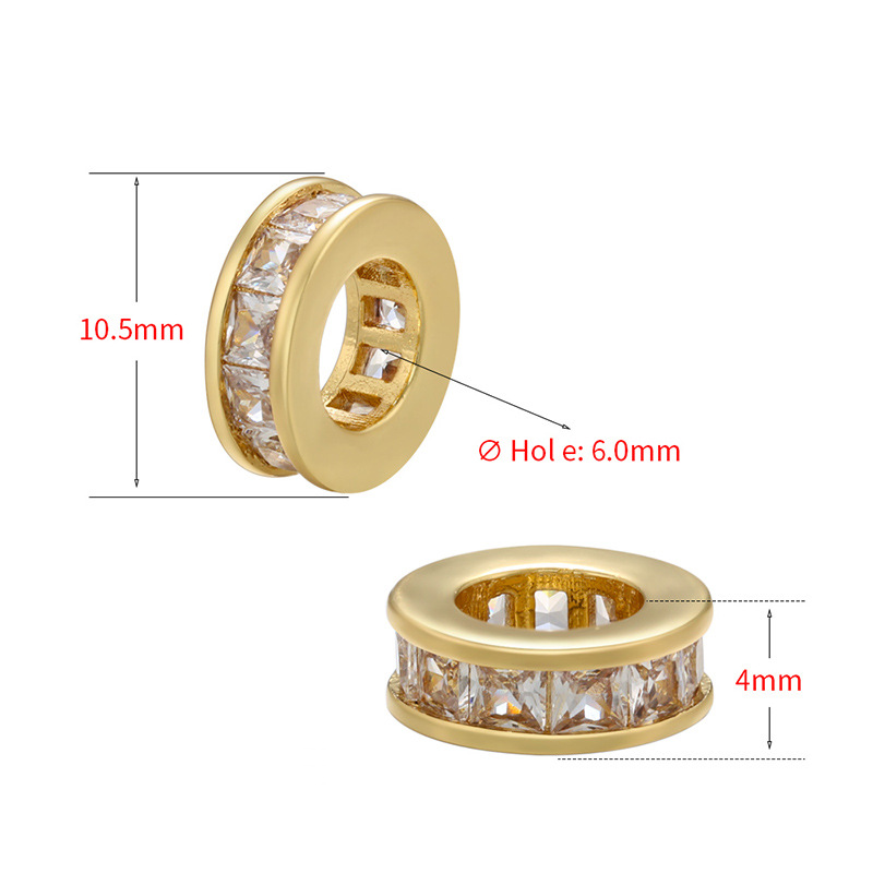10pcs/lot 10.5*4mm Big Hole CZ Wheel Spacers CZ Paved Spacers Big Hole Beads New Spacers Arrivals Charms Beads Beyond