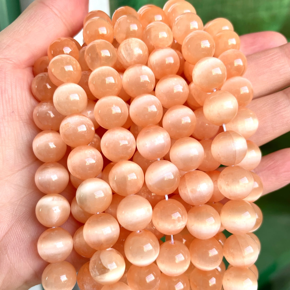 2 Strands/lot 8/10mm Premium Quality Orange Selenite Smooth Beads Stone Beads 8mm Stone Beads New Beads Arrivals Selenite Beads Charms Beads Beyond