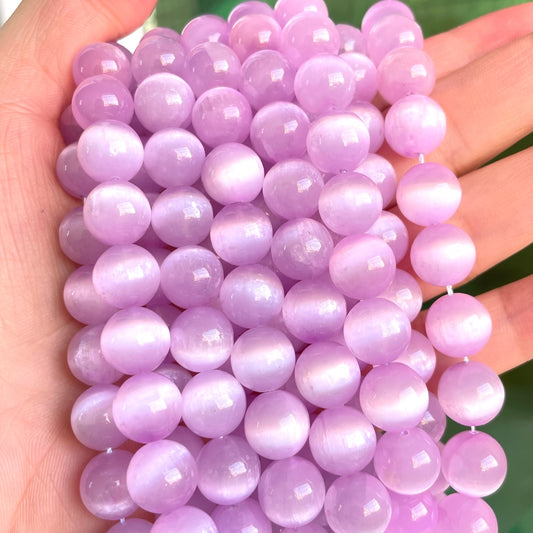 2 Strands/lot 8/10mm Premium Quality Light Purple Selenite Smooth Beads Stone Beads 8mm Stone Beads New Beads Arrivals Selenite Beads Charms Beads Beyond