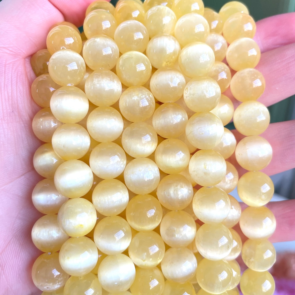 2 Strands/lot 8/10mm Premium Quality Yellow Selenite Smooth Beads Stone Beads 8mm Stone Beads New Beads Arrivals Selenite Beads Charms Beads Beyond