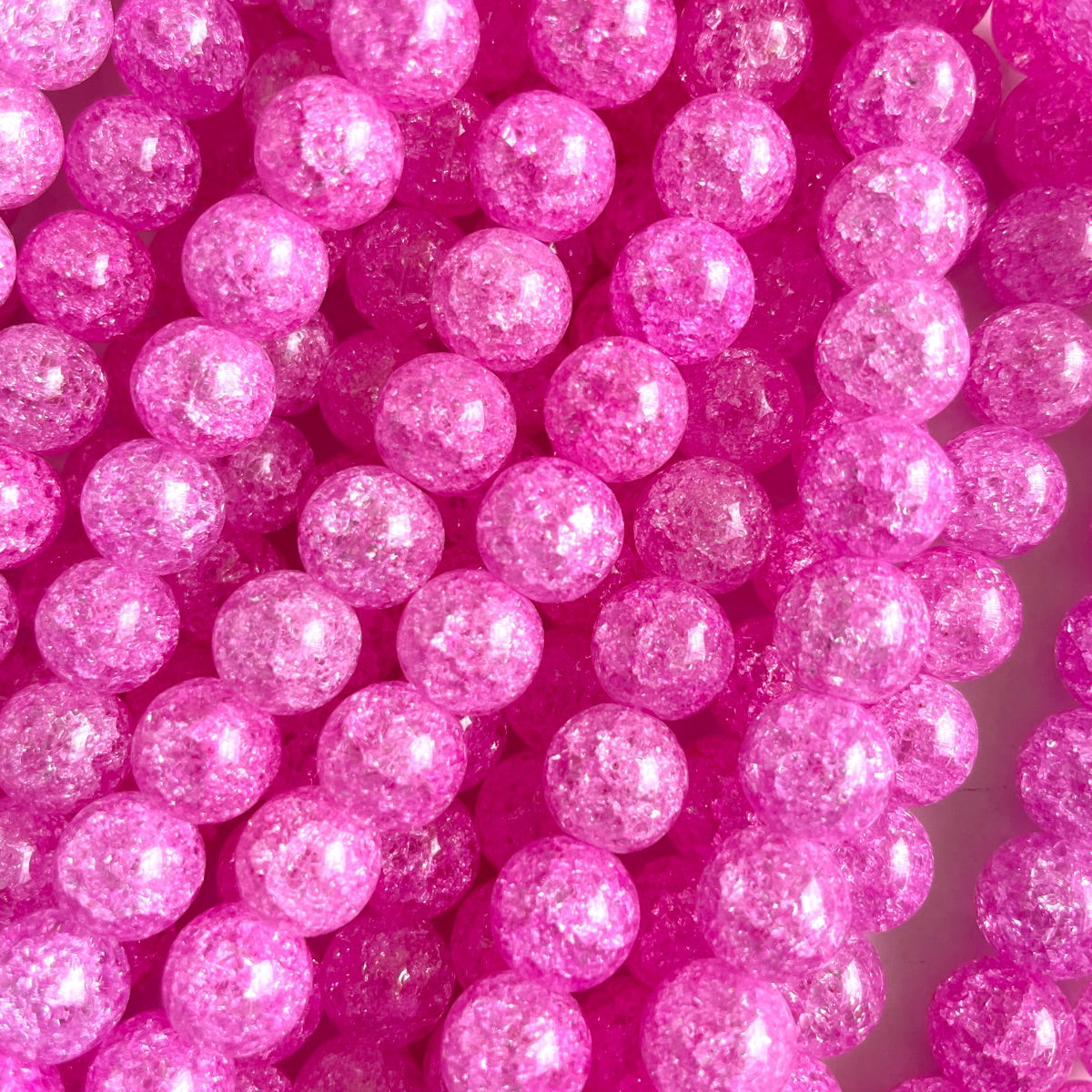 2 Strands/lot 10mm Pink Popcorn Crystal Round Beads Stone Beads Breast Cancer Awareness New Beads Arrivals Other Stone Beads Charms Beads Beyond
