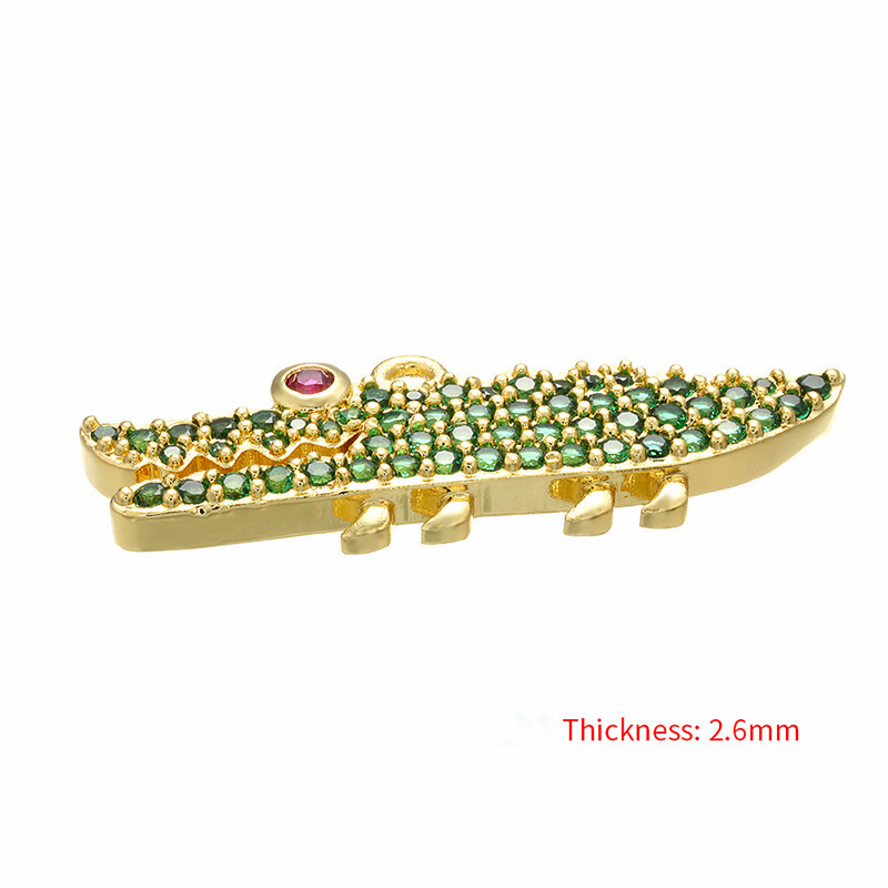 10pcs/lot CZ Paved Crocodile Charms CZ Paved Charms Animals & Insects Charms Beads Beyond