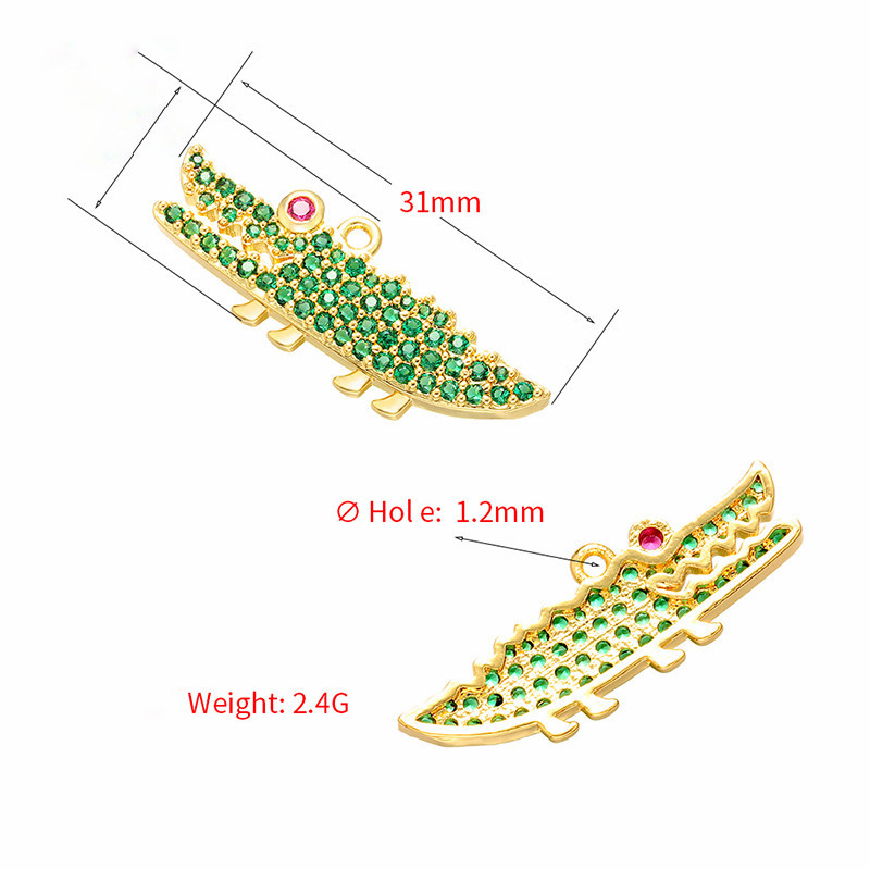 10pcs/lot CZ Paved Crocodile Charms CZ Paved Charms Animals & Insects Charms Beads Beyond