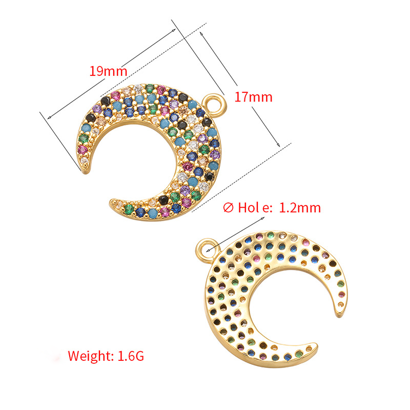 20pcs/lot Multicolor CZ Paved Rainbow and Moon Mix Charms Set CZ Paved Charms Colorful Zirconia Sun Moon Stars Charms Beads Beyond