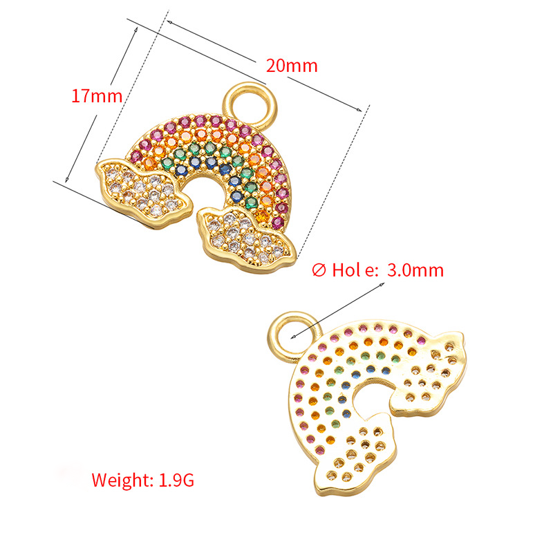 20pcs/lot Multicolor CZ Paved Rainbow and Moon Mix Charms Set CZ Paved Charms Colorful Zirconia Sun Moon Stars Charms Beads Beyond