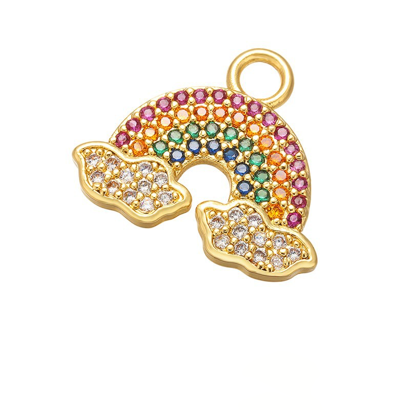 20pcs/lot Multicolor CZ Paved Rainbow and Moon Mix Charms Set Model B CZ Paved Charms Colorful Zirconia Sun Moon Stars Charms Beads Beyond
