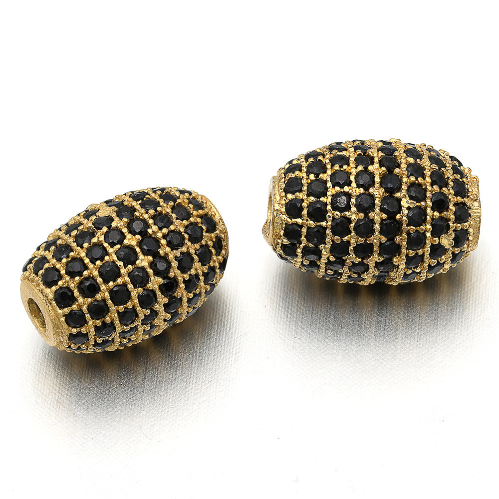 20pcs/lot CZ Paved Oval Centerpiece Spacers Gold CZ Paved Spacers Oval Spacers Charms Beads Beyond