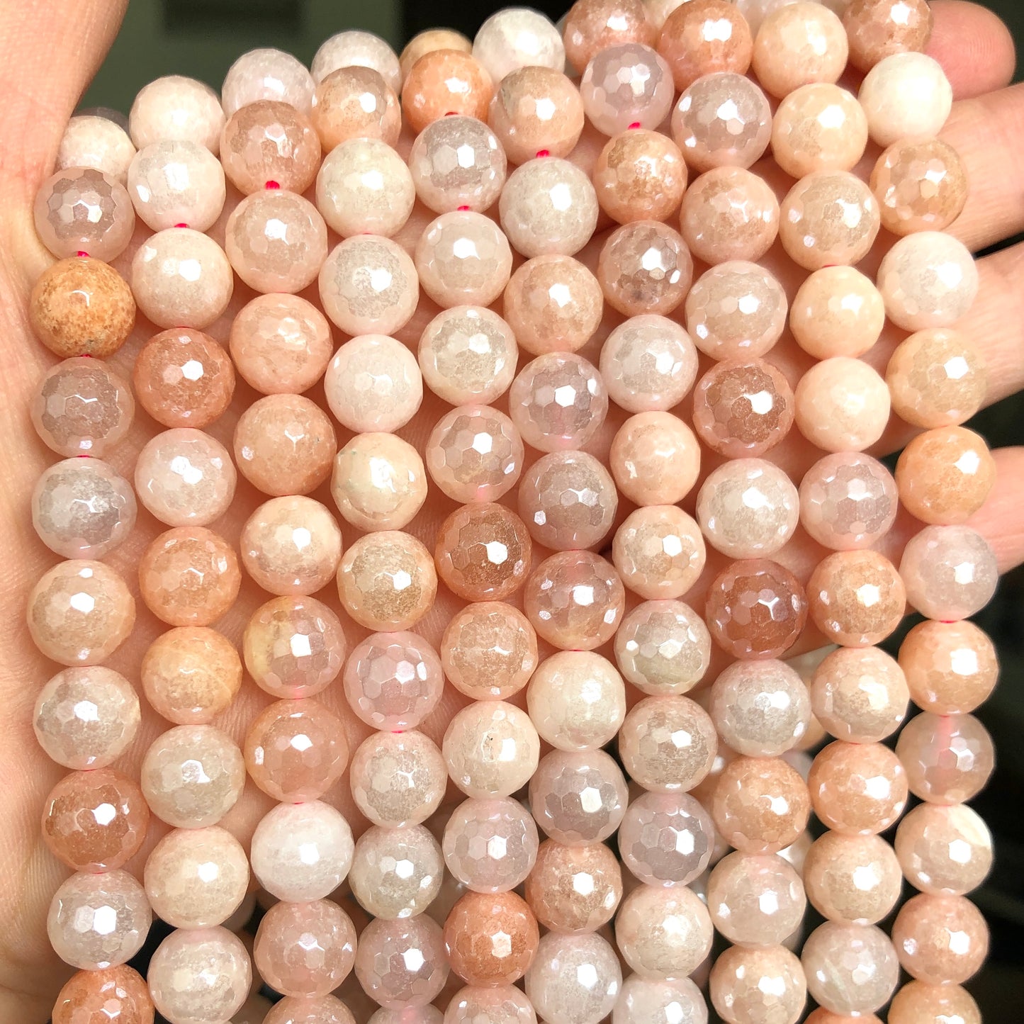 10mm Electroplated Pink Aventurine Stone Faceted Beads-Grade A Premium Quality Electroplated Beads 12mm Stone Beads New Beads Arrivals Premium Quality Agate Beads Charms Beads Beyond