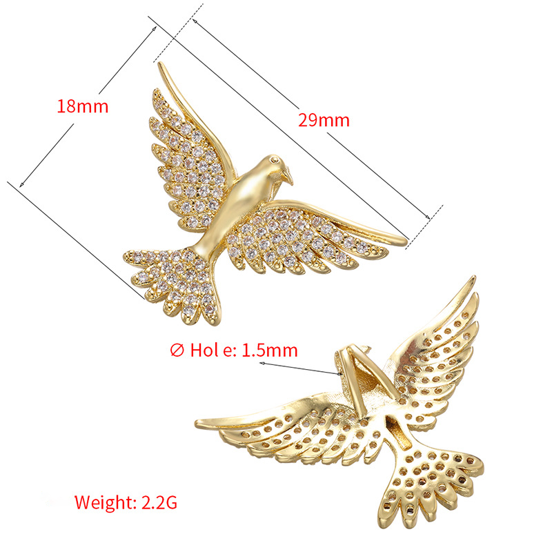 10pcs/lot CZ Paved Eagle Charms CZ Paved Charms Charms Beads Beyond