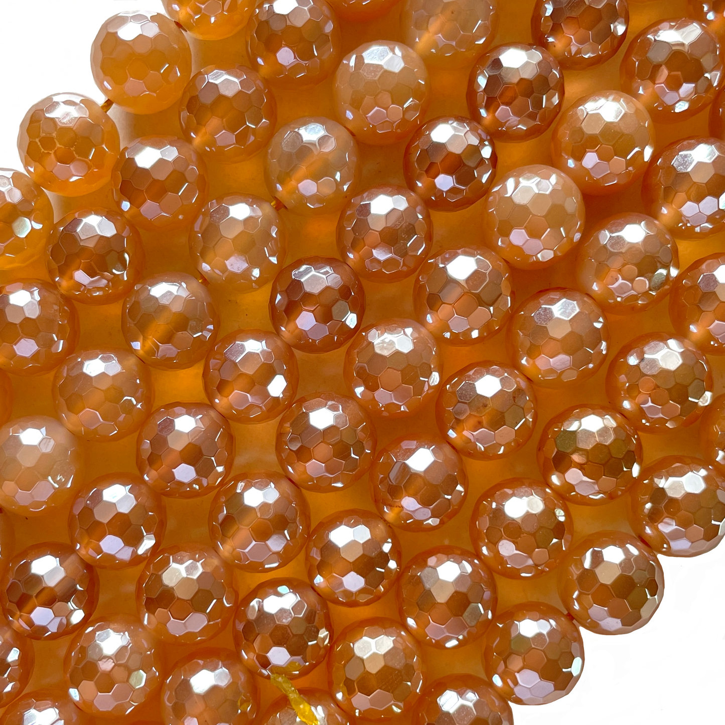 10, 12mm Electroplated Champagne Agate Stone Faceted Beads--Grade A Premium Quality Electroplated Beads 12mm Stone Beads New Beads Arrivals Premium Quality Agate Beads Charms Beads Beyond