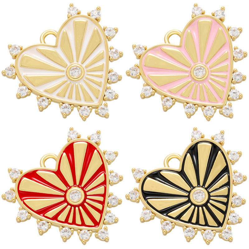 10pcs/lot 23*22mm Enamel Heart Charm for Bracelet & Necklace Making Mix Colors Enamel Charms Charms Beads Beyond
