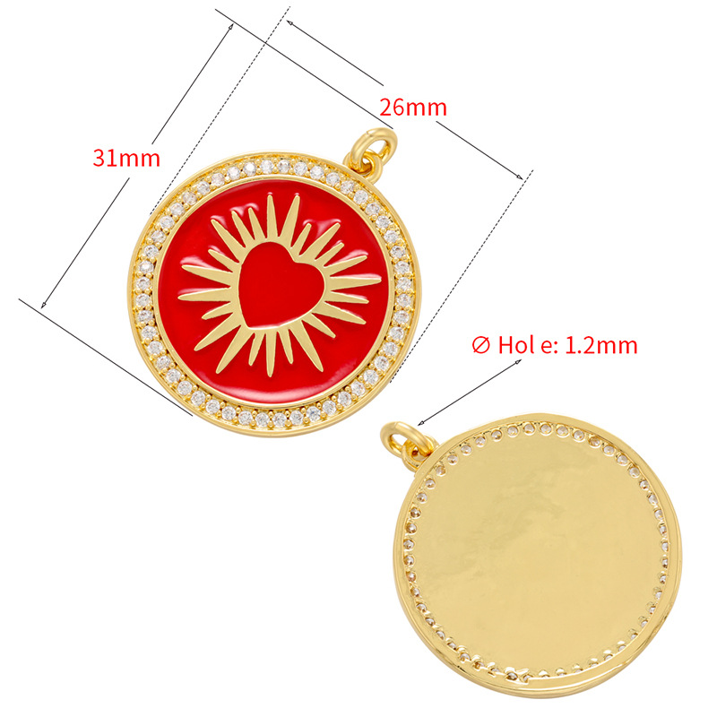 10pcs/lot 31*26mm Enamel Heart Round Charm for Bracelet & Necklace Making Enamel Charms Charms Beads Beyond