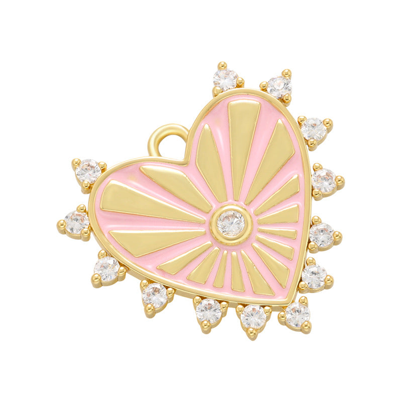 10pcs/lot 23*22mm Enamel Heart Charm for Bracelet & Necklace Making Pink Enamel Charms Charms Beads Beyond