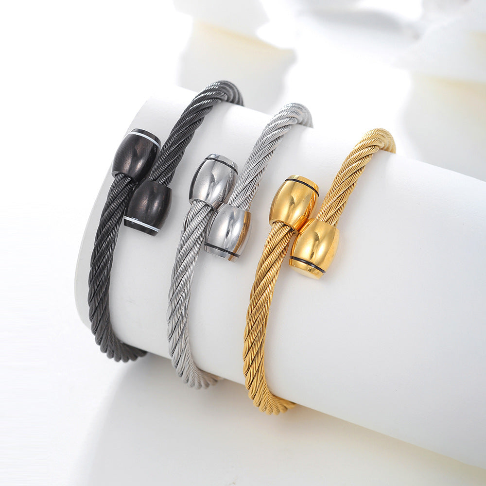 5pcs/lot Stainless Steel Adjustbale Bangle for Women & Men Women & Men Bracelets Charms Beads Beyond