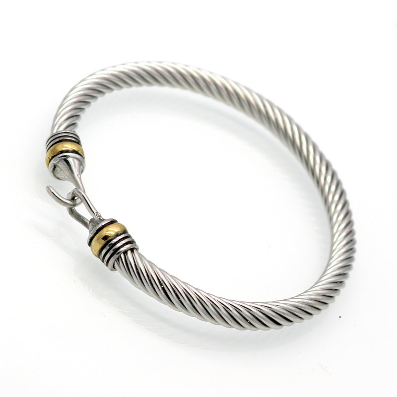5pcs/lot Stainless Steel Clasp Bangle for Women Women Bracelets Charms Beads Beyond