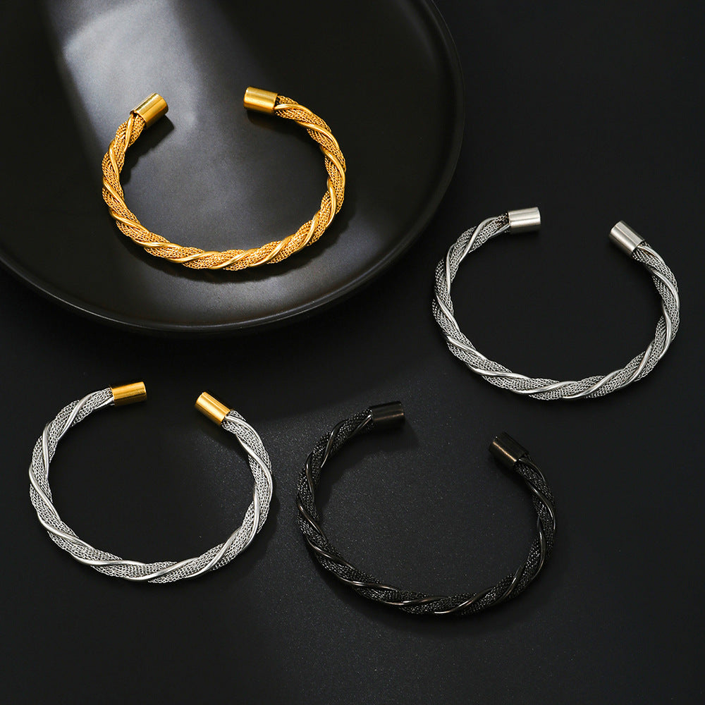 5pcs/lot Stainless Steel Twist Bangle for Women & Men Women & Men Bracelets Charms Beads Beyond