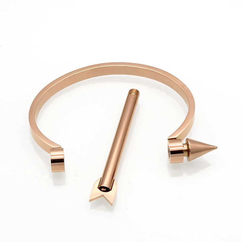 5pcs/lot Stainless Steel Crew Arrow Bangle for Women Rose Gold-5pcs Women Bracelets Charms Beads Beyond