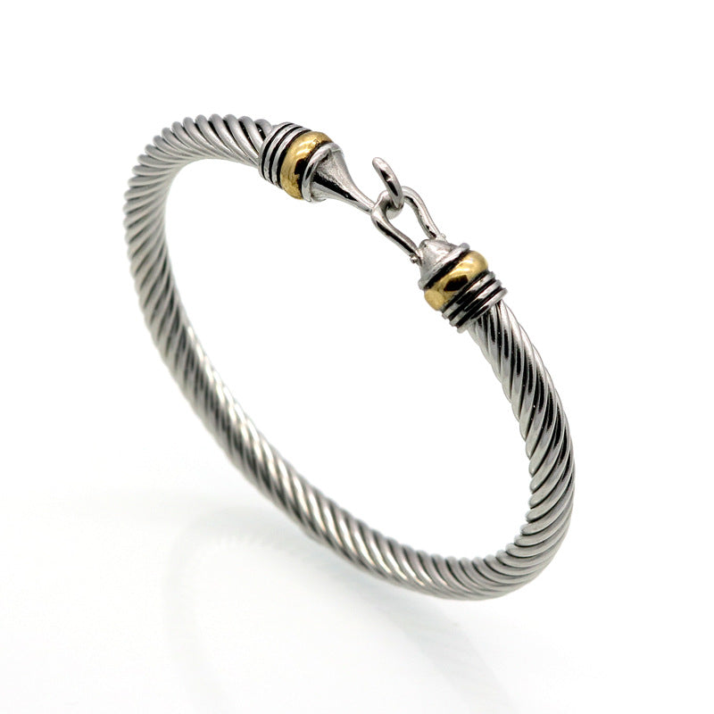 5pcs/lot Stainless Steel Clasp Bangle for Women Women Bracelets Charms Beads Beyond