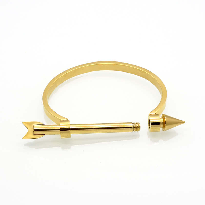 5pcs/lot Stainless Steel Crew Arrow Bangle for Women Gold-5pcs Women Bracelets Charms Beads Beyond