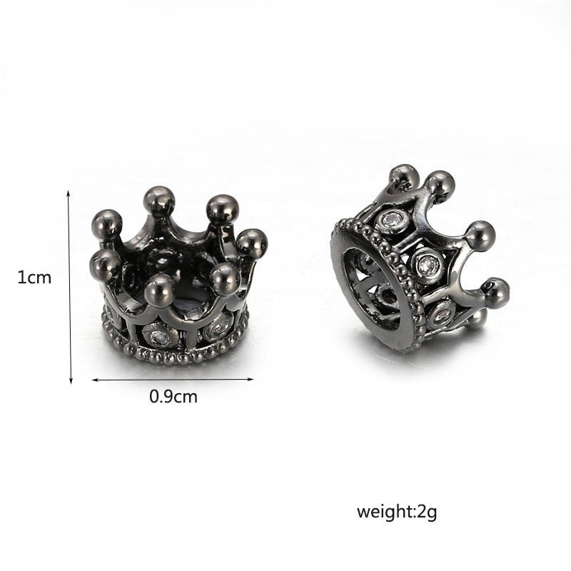 50pcs/lot 10*7mm CZ Paved Crown Spacers Wholesale Charms Beads Beyond