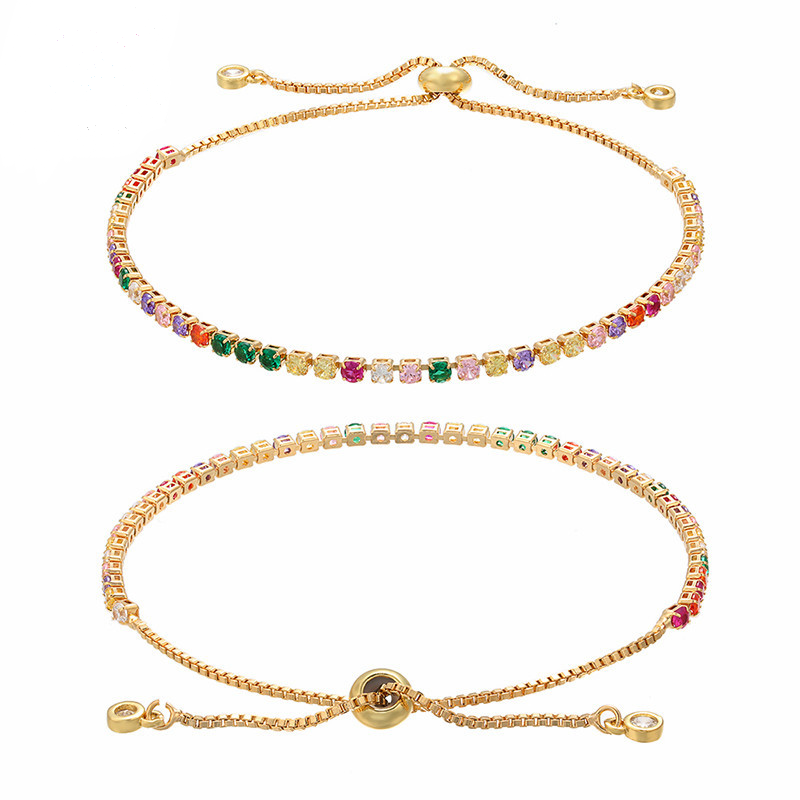 5pcs/lot 2.5mm Multicolor CZ Adjustable Bracelet Women Bracelets Charms Beads Beyond
