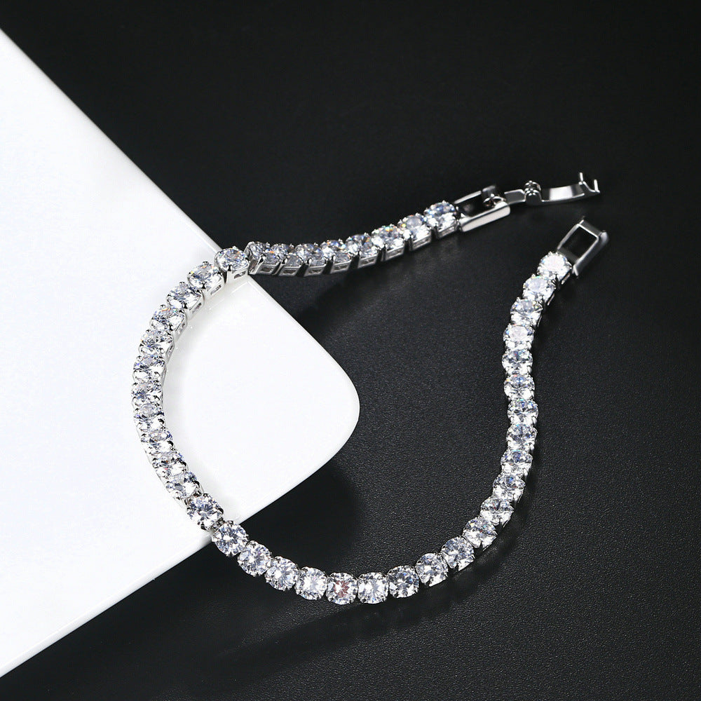 10pcs/lot Gold Plated 4mm CZ Paved Tennis Bracelet Women Bracelets Charms Beads Beyond