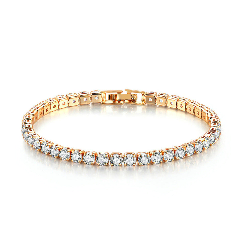 10pcs/lot Gold Plated 4mm CZ Paved Tennis Bracelet Women Bracelets Charms Beads Beyond
