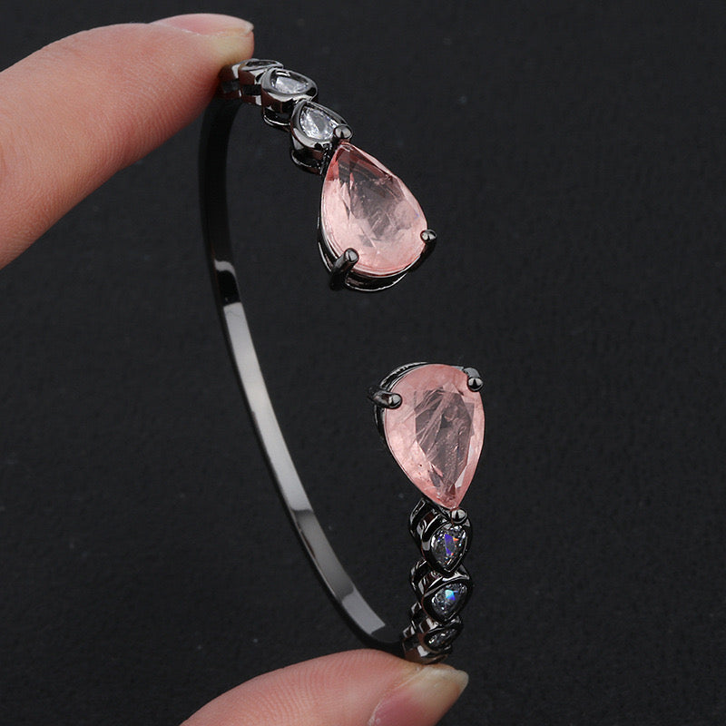 4pcs/lot Pink/Green CZ Paved Open Bracelet Women Bracelets Charms Beads Beyond