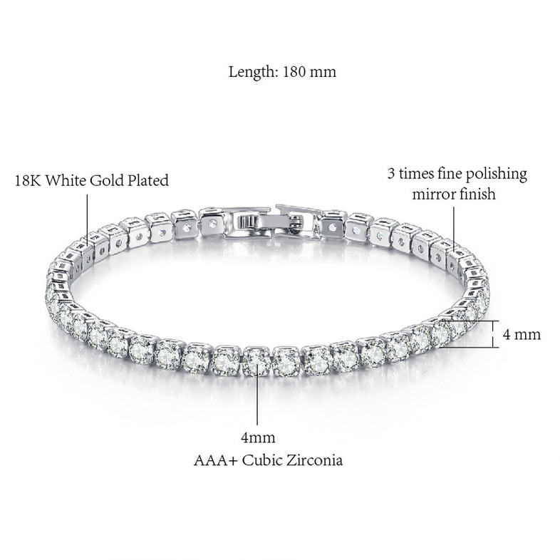 10pcs/lot Gold Plated 4mm CZ Paved Tennis Bracelet Women Bracelets Charms Beads Beyond