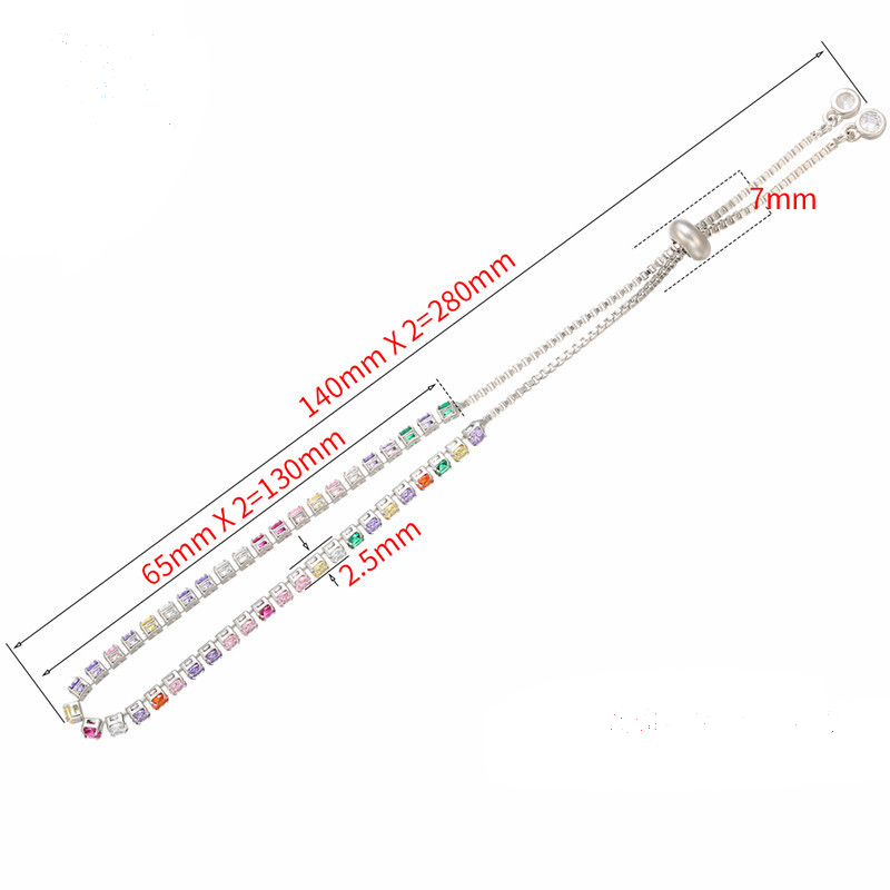 5pcs/lot 2.5mm Multicolor CZ Adjustable Bracelet Women Bracelets Charms Beads Beyond