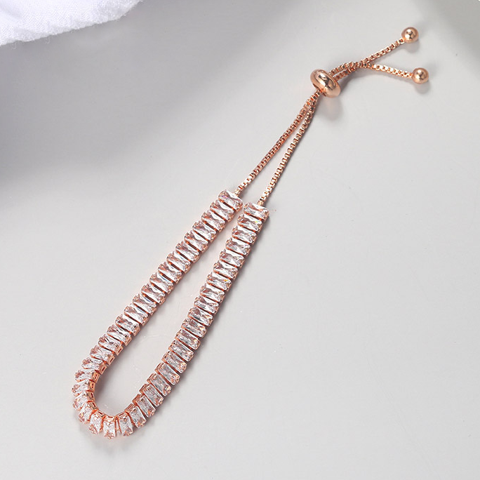 10pcs/lot Gold Plated 2.5*5mm CZ Paved Adjustable Bracelet Women Bracelets Charms Beads Beyond