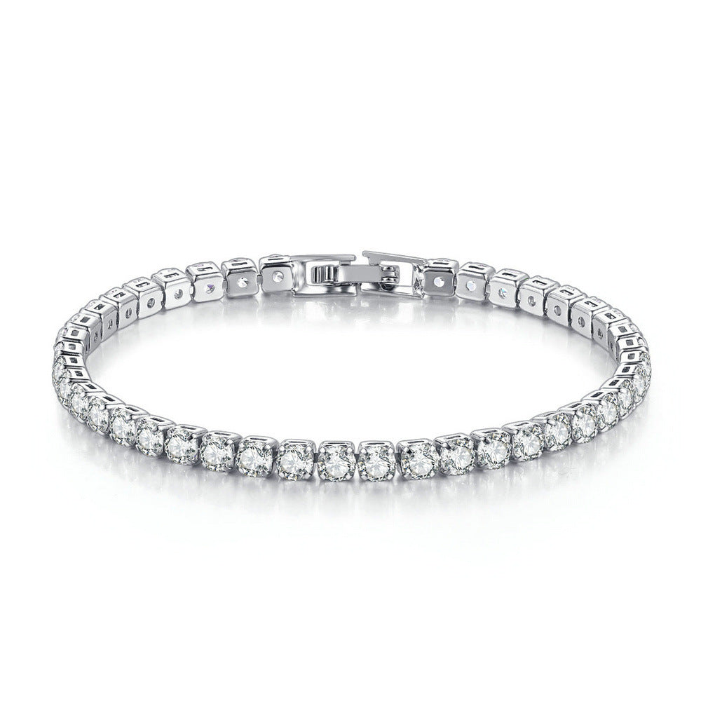 10pcs/lot Gold Plated 4mm CZ Paved Tennis Bracelet Women Bracelets Charms Beads Beyond