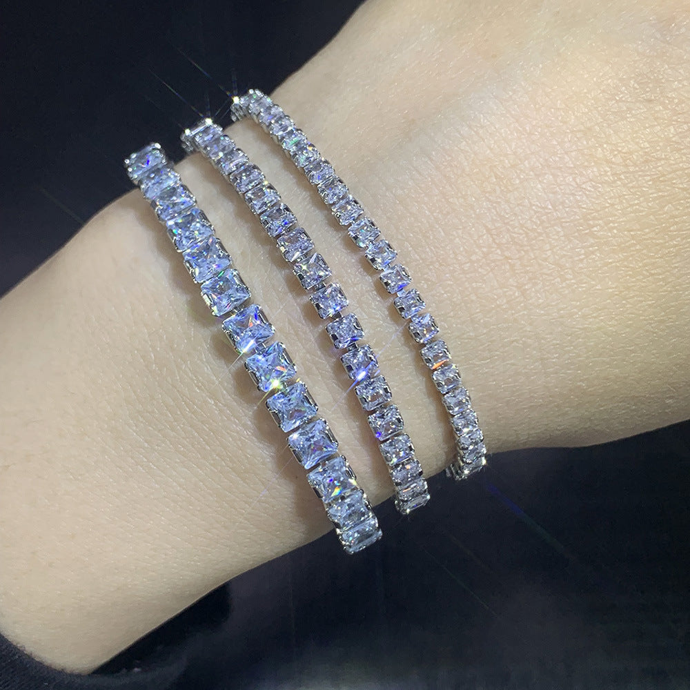 10pcs/lot 2.5/3/4mm Square CZ Paved Adjustable Tennis Bracelets Women Bracelets Charms Beads Beyond