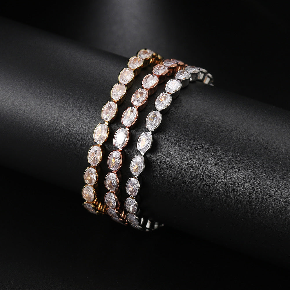 10pcs/lot Adjustable Fashion Egg CZ Tennis Chain Bracelets Women Bracelets Charms Beads Beyond