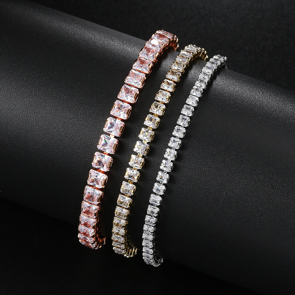 10pcs/lot 2.5/3/4mm Square CZ Paved Adjustable Tennis Bracelets Women Bracelets Charms Beads Beyond