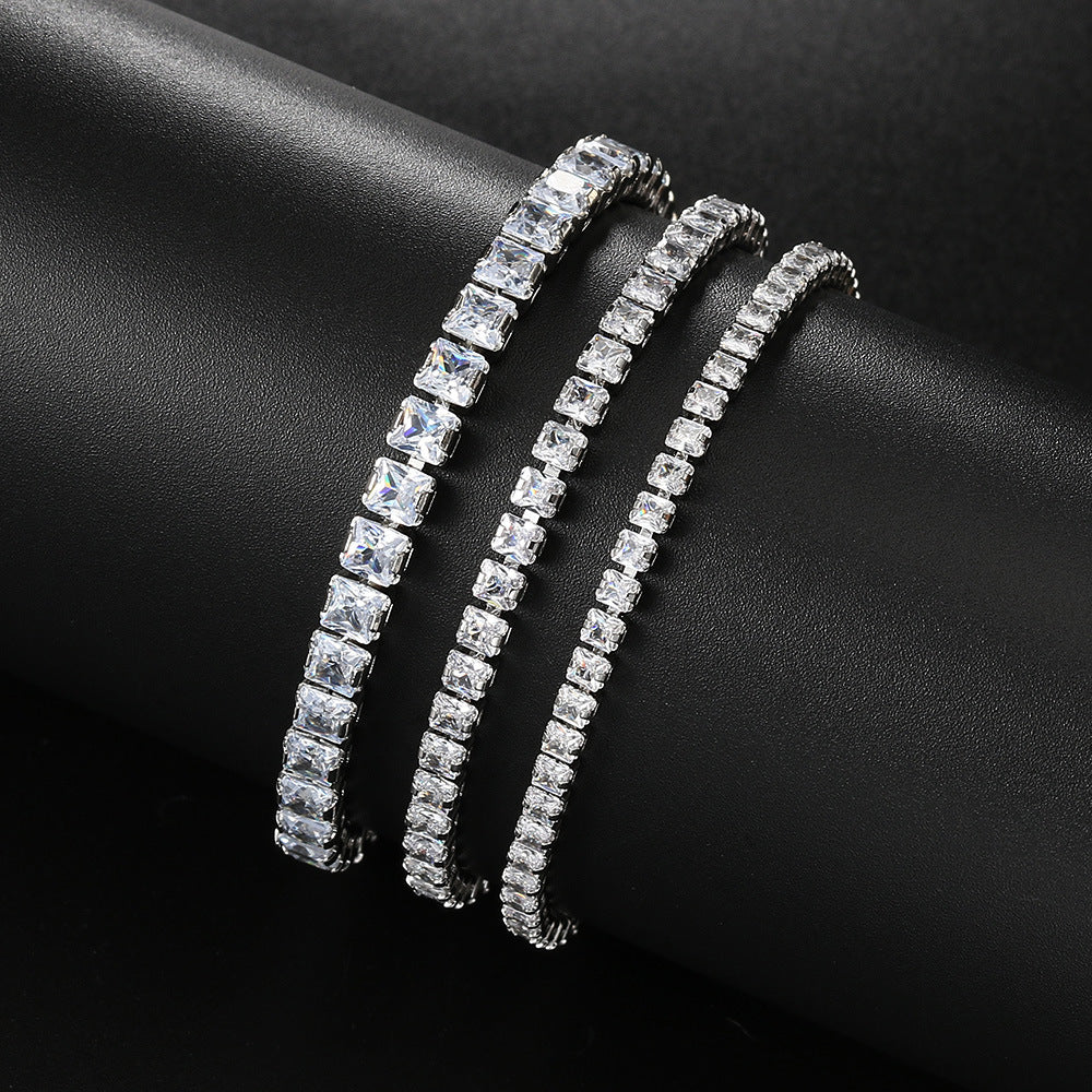 10pcs/lot 2.5/3/4mm Square CZ Paved Adjustable Tennis Bracelets Women Bracelets Charms Beads Beyond