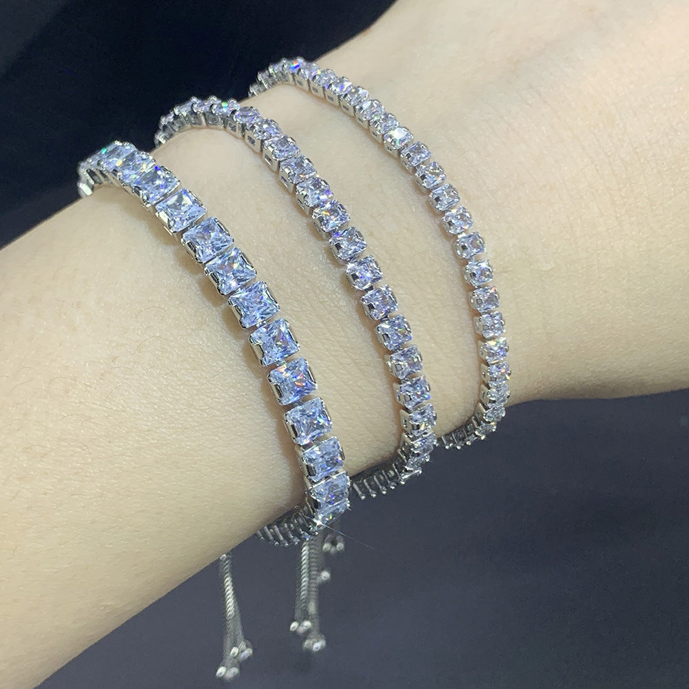 10pcs/lot 2.5/3/4mm Square CZ Paved Adjustable Tennis Bracelets Women Bracelets Charms Beads Beyond