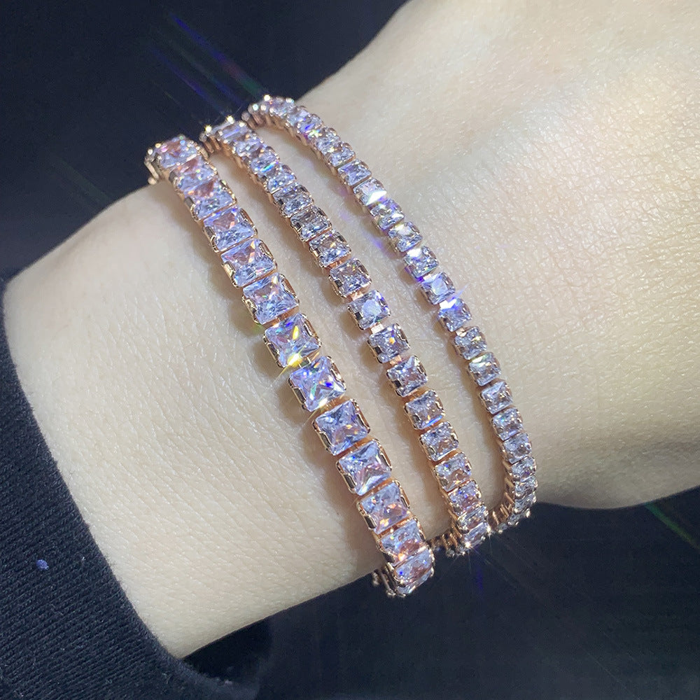 10pcs/lot 2.5/3/4mm Square CZ Paved Adjustable Tennis Bracelets Women Bracelets Charms Beads Beyond