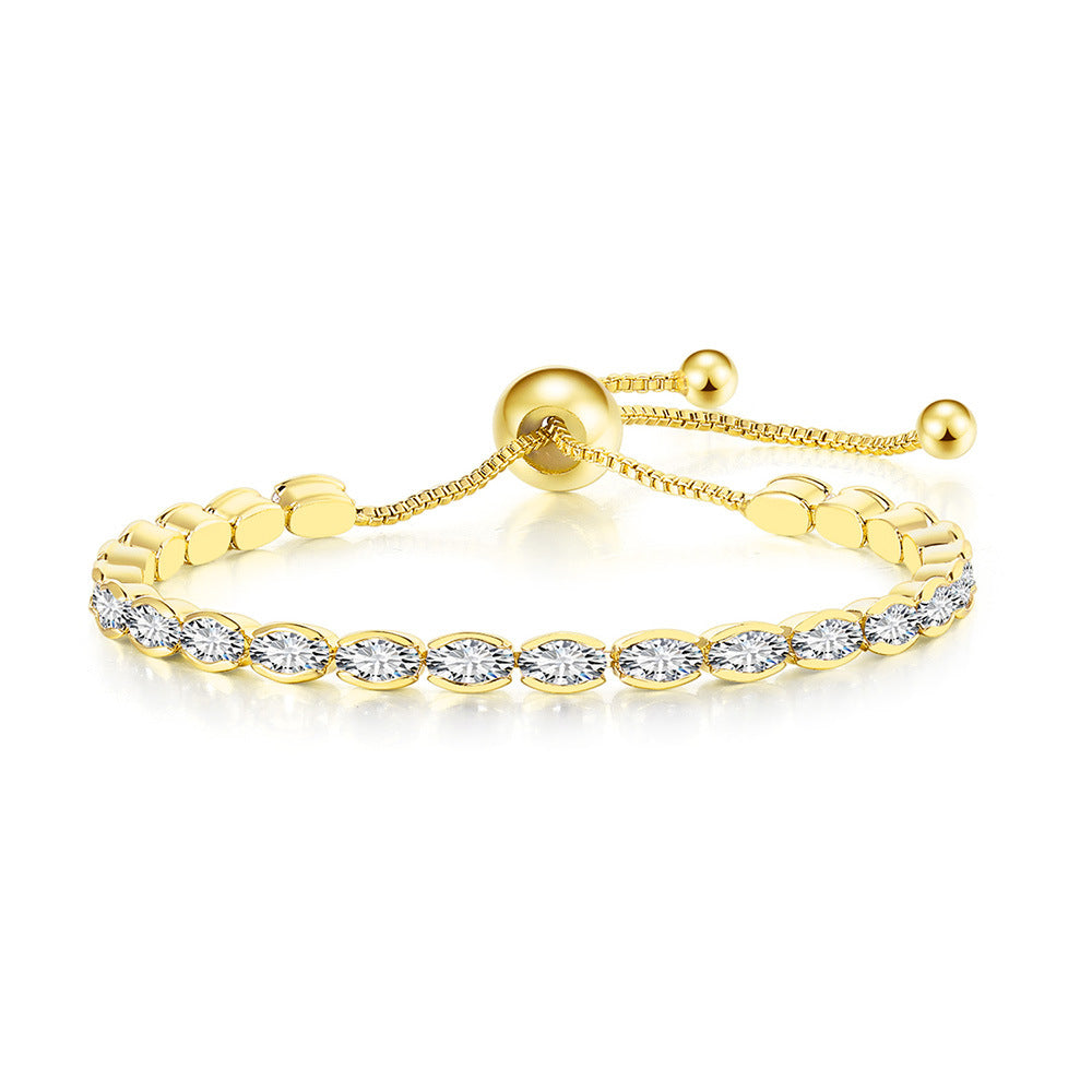 10pcs/lot Adjustable Fashion Egg CZ Tennis Chain Bracelets Women Bracelets Charms Beads Beyond