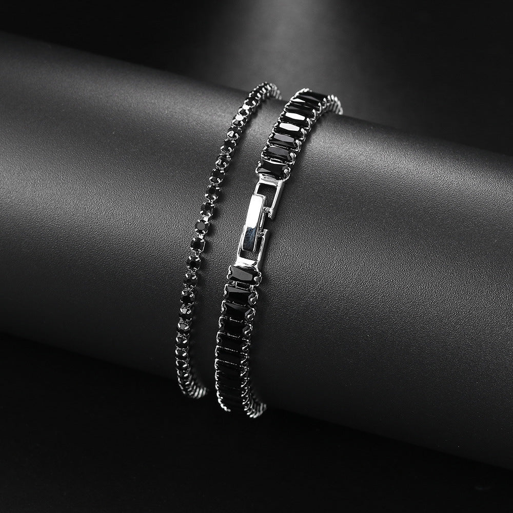10pcs/lot Black CZ Paved Adjustable Tennis Bracelets Women Bracelets Charms Beads Beyond