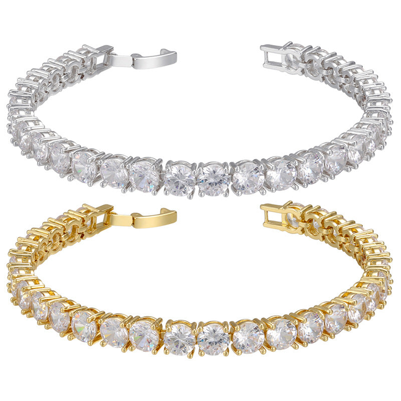 5pcs/lot 8inch Gold Silver 6mm CZ Pave Tennis Bracelets for Women Mix Colors Cuban Chains Charms Beads Beyond