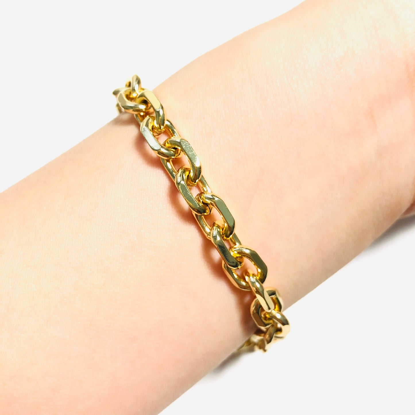 5pcs/lot 7/8/9 inch Heart Clasp Gold Plated Chain Bracelet Women Bracelets Charms Beads Beyond